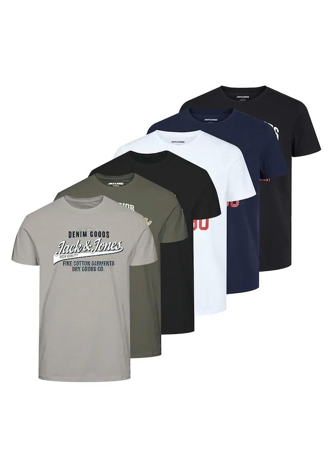 Jack & Jones T-Shirt »T-Shirt JJETHAN TEE CREW NECK 3PK 6er Pack«