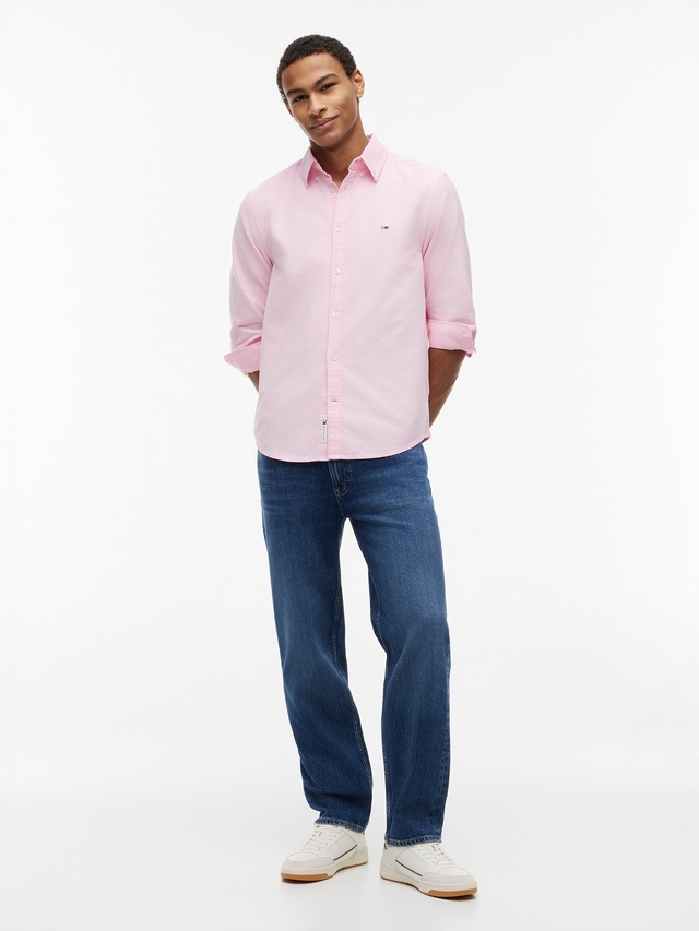 Tommy Jeans Langarmhemd »TJM REGULAR OXFORD« mit Rundhalsausschnitt, Button-down-Kragen