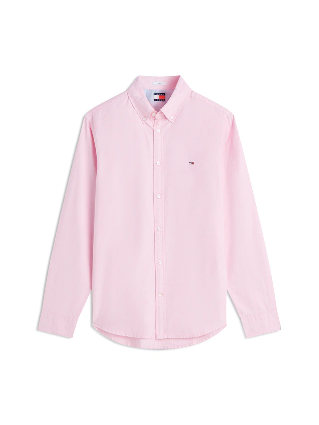 Tommy Jeans Langarmhemd »TJM REGULAR OXFORD« mit Rundhalsausschnitt, Button-down-Kragen
