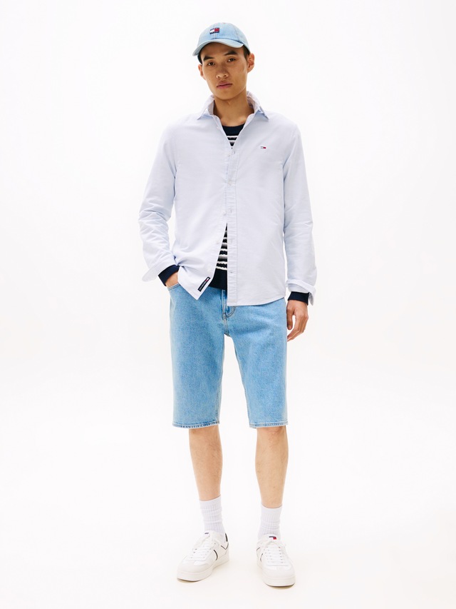 Tommy Jeans Langarmhemd »TJM REGULAR OXFORD« mit Rundhalsausschnitt, Button-down-Kragen