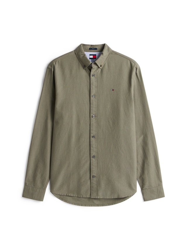 Tommy Jeans Langarmhemd »TJM REGULAR OXFORD« mit Rundhalsausschnitt, Button-down-Kragen