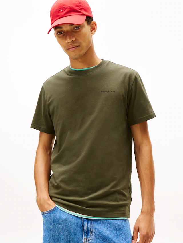 Tommy Jeans T-Shirt »TJM SLIM LINEAR CHEST TEE EXT« Mit Rundhalsausschnitt