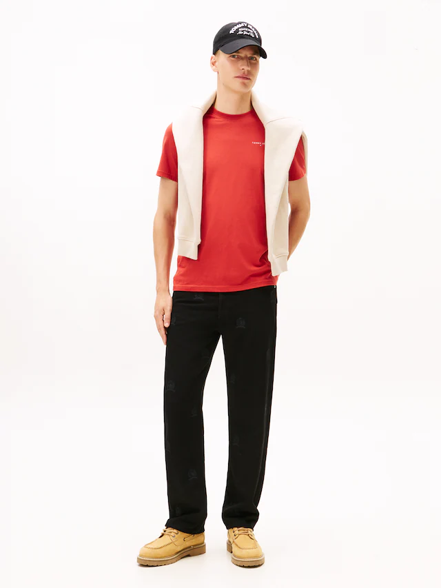 Tommy Jeans T-Shirt »TJM SLIM LINEAR CHEST TEE EXT« Mit Rundhalsausschnitt