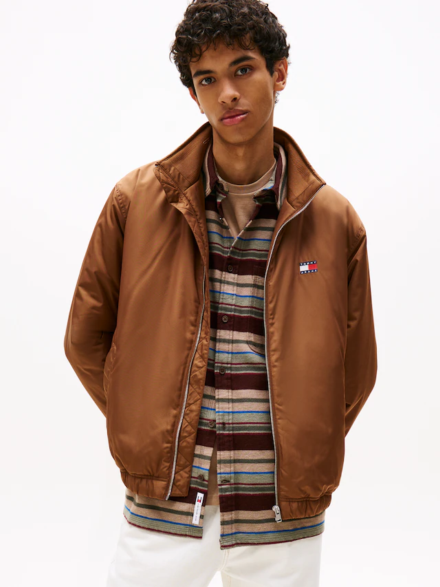 Tommy Jeans Blouson »TJM ESSENTIAL PADDED JACKET EXT« Freizeitjacke, Übergangsjacke glänzend, Stretchbündchen, Stehkragen