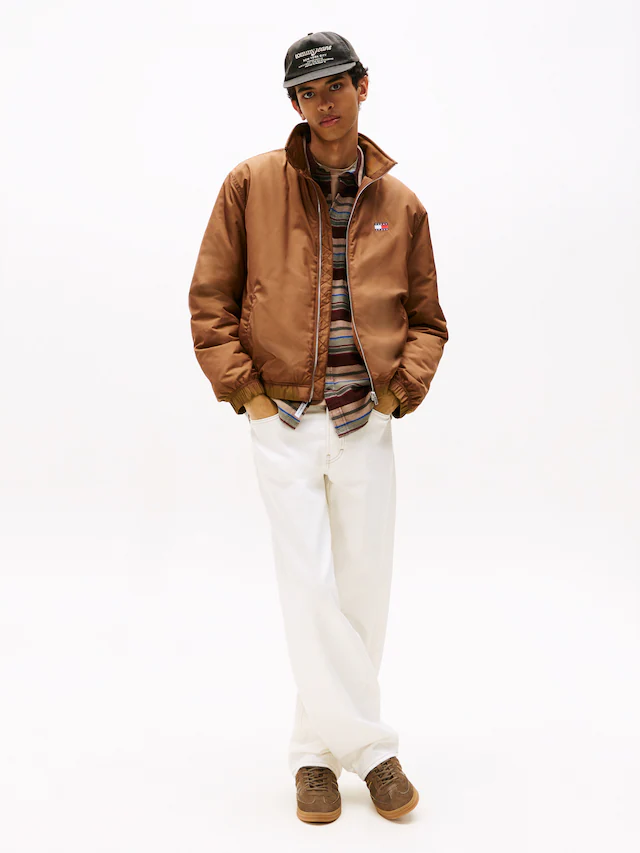 Tommy Jeans Blouson »TJM ESSENTIAL PADDED JACKET EXT« Freizeitjacke, Übergangsjacke glänzend, Stretchbündchen, Stehkragen