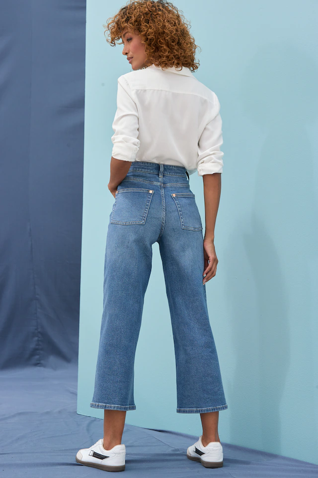 LASCANA 7/8-Jeans »in modischer Culotte-Form« aus Baumwoll-Denim, Straight-Leg, Sommerhose