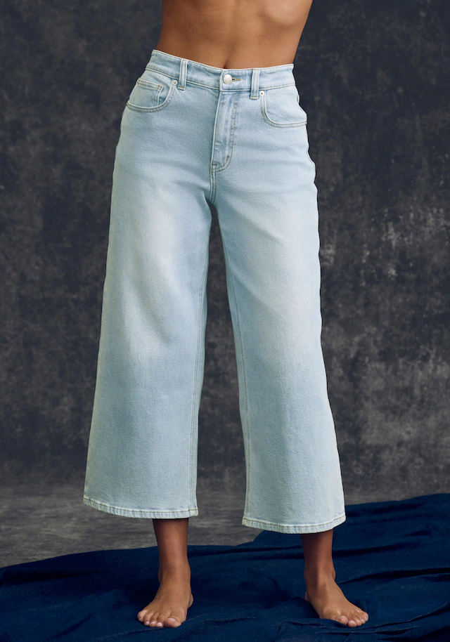 LASCANA 7/8-Jeans »in modischer Culotte-Form« aus Baumwoll-Denim, Straight-Leg, Sommerhose
