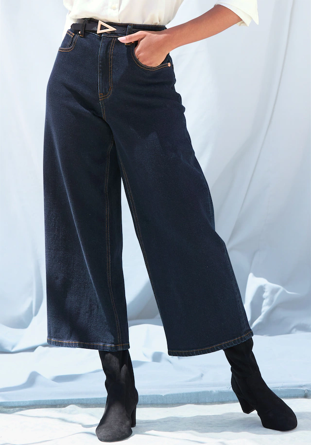LASCANA 7/8-Jeans »in modischer Culotte-Form« aus Baumwoll-Denim, Straight-Leg, Sommerhose