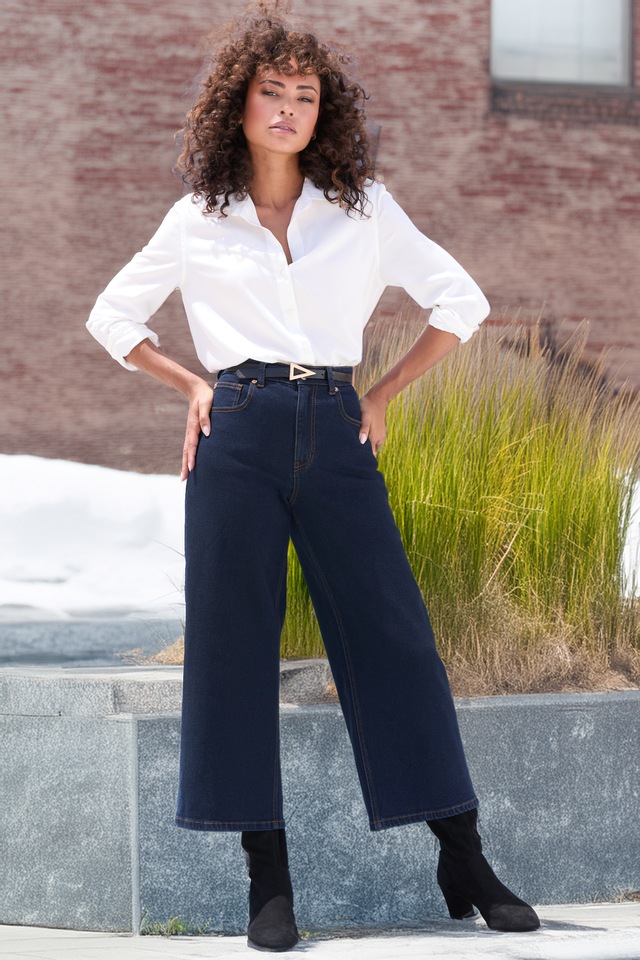 LASCANA 7/8-Jeans »in modischer Culotte-Form« aus Baumwoll-Denim, Straight-Leg, Sommerhose