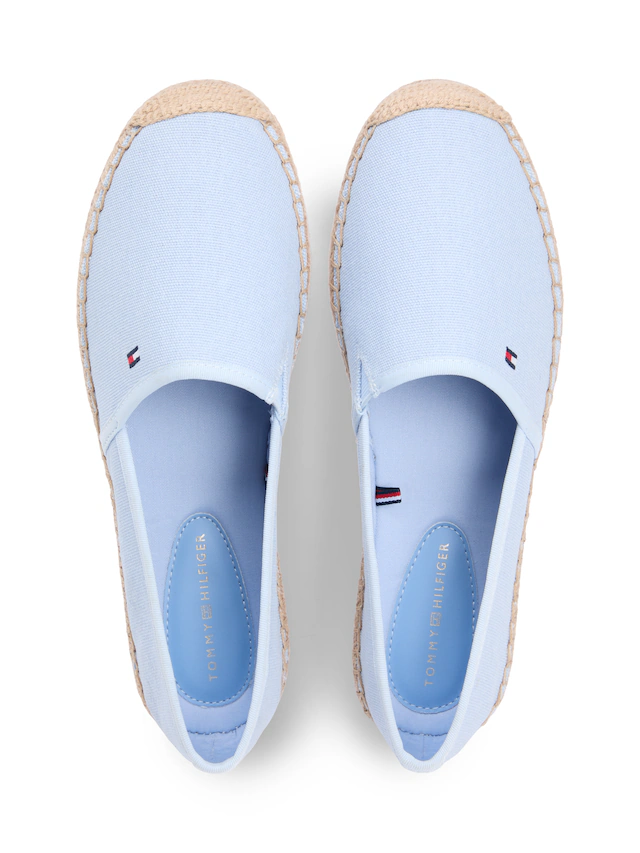 Tommy Hilfiger Espadrille »FLAG CANVAS ESPADRILLE« ,Slipper, Flats, Bequemschuh, Jutebezug und Ziernähten, schmale Form