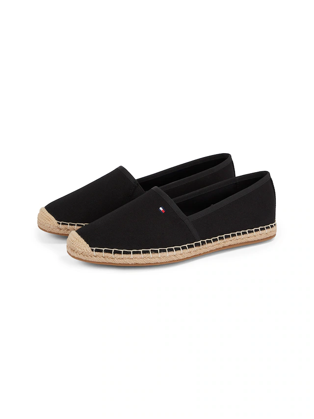 Tommy Hilfiger Espadrille »FLAG CANVAS ESPADRILLE« ,Slipper, Flats, Bequemschuh, Jutebezug und Ziernähten, schmale Form