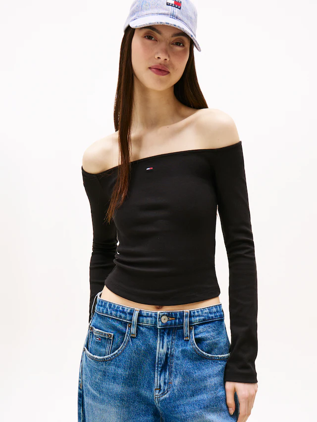 Tommy Jeans Langarmshirt »TJW SLIM ESSENTIAL BOAT NECK LS«