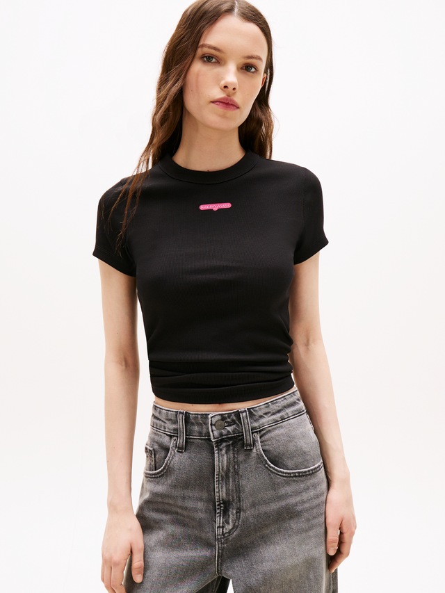 Tommy Jeans Kurzarmshirt »TJW SLIM SCRIPT LABEL SS TEE EXT«