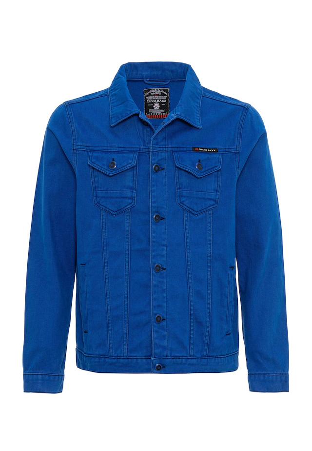 Cipo & Baxx Jeansjacke »CJ289« ohne Kapuze mit Knopfleiste