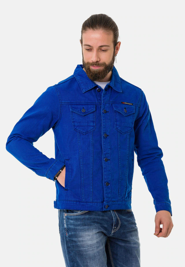 Cipo & Baxx Jeansjacke »CJ289« ohne Kapuze mit Knopfleiste