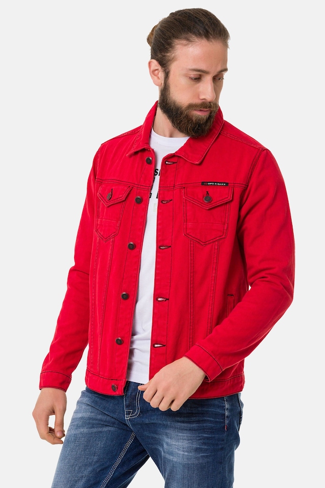 Cipo & Baxx Jeansjacke »CJ289« ohne Kapuze mit Knopfleiste