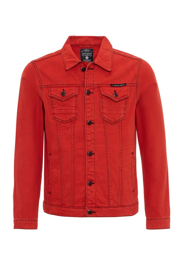 Cipo & Baxx Jeansjacke »CJ289« ohne Kapuze mit Knopfleiste