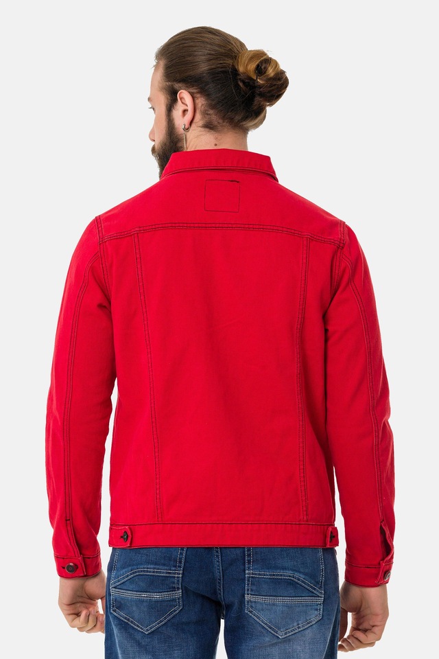 Cipo & Baxx Jeansjacke »CJ289« ohne Kapuze mit Knopfleiste