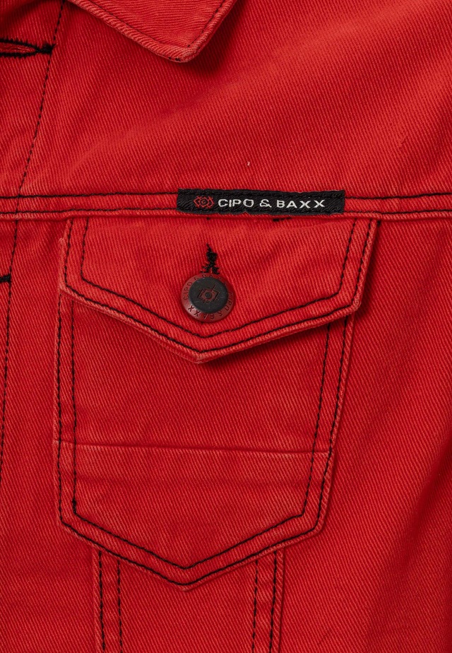 Cipo & Baxx Jeansjacke »CJ289« ohne Kapuze mit Knopfleiste