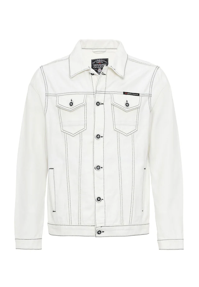 Cipo & Baxx Jeansjacke »CJ289« ohne Kapuze mit Knopfleiste