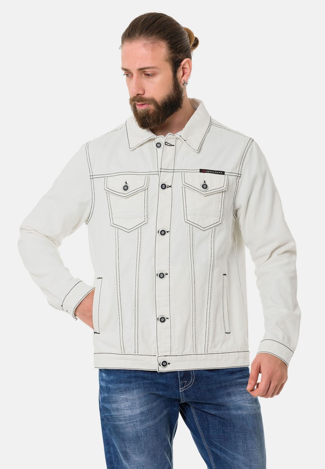 Cipo & Baxx Jeansjacke »CJ289« ohne Kapuze mit Knopfleiste