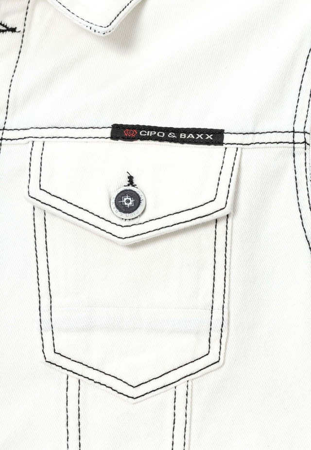 Cipo & Baxx Jeansjacke »CJ289« ohne Kapuze mit Knopfleiste