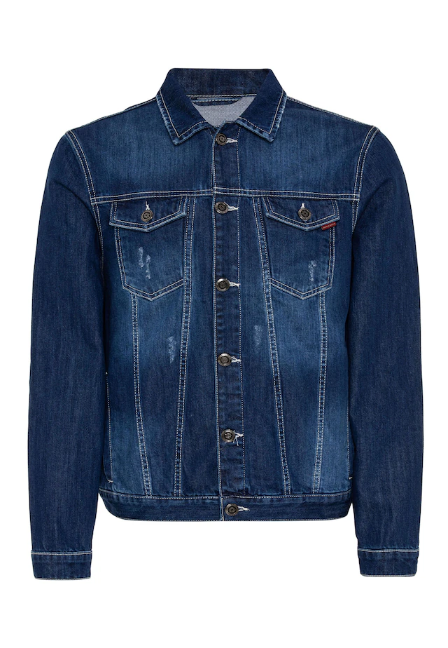 Cipo & Baxx Jeansjacke »CJ289« ohne Kapuze mit Knopfleiste