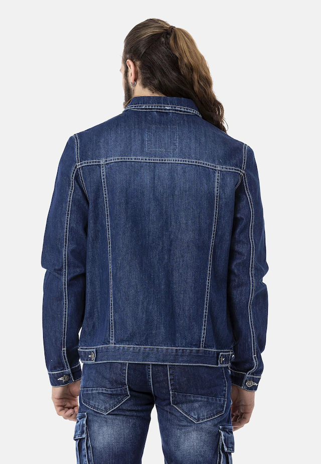Cipo & Baxx Jeansjacke »CJ289« ohne Kapuze mit Knopfleiste