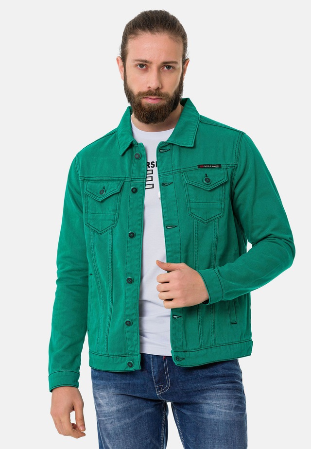 Cipo & Baxx Jeansjacke »CJ289« ohne Kapuze mit Knopfleiste
