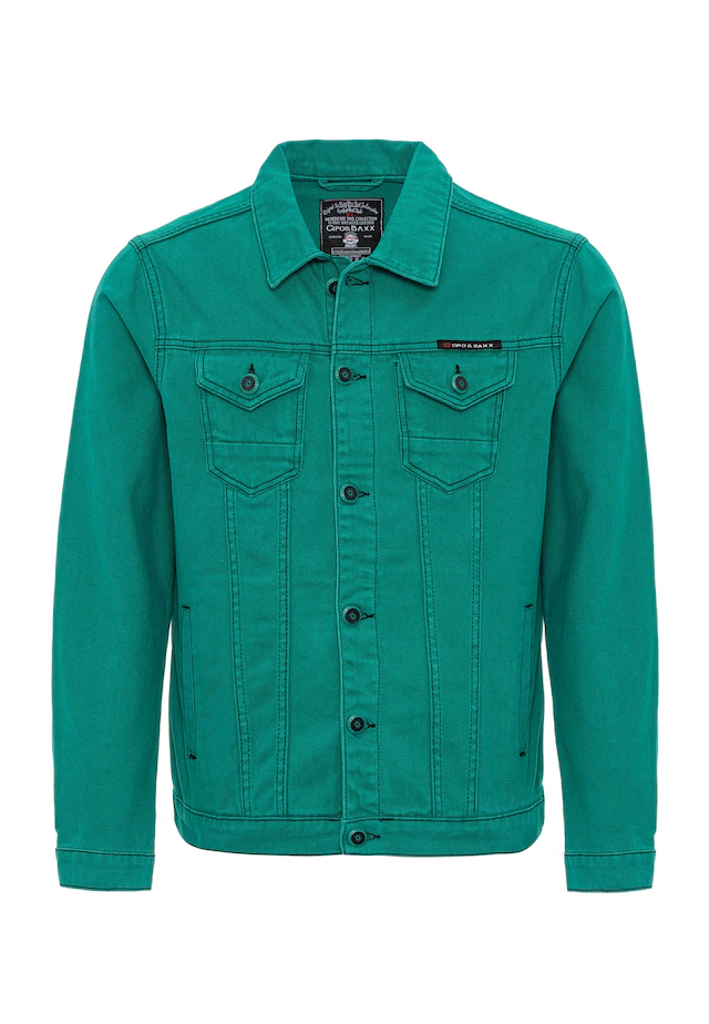 Cipo & Baxx Jeansjacke »CJ289« ohne Kapuze mit Knopfleiste