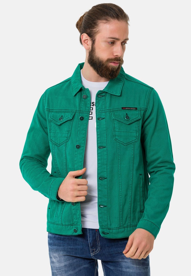Cipo & Baxx Jeansjacke »CJ289« ohne Kapuze mit Knopfleiste
