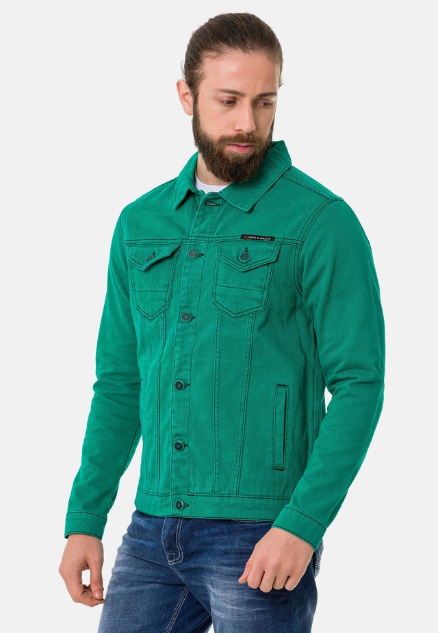 Cipo & Baxx Jeansjacke »CJ289« ohne Kapuze mit Knopfleiste