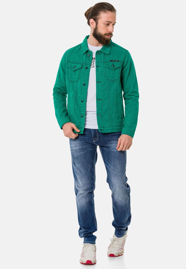Cipo & Baxx Jeansjacke »CJ289« ohne Kapuze mit Knopfleiste