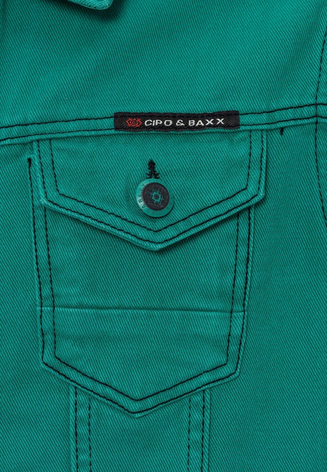 Cipo & Baxx Jeansjacke »CJ289« ohne Kapuze mit Knopfleiste