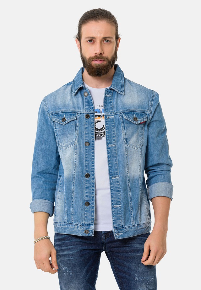 Cipo & Baxx Jeansjacke »CJ289« ohne Kapuze mit Knopfleiste