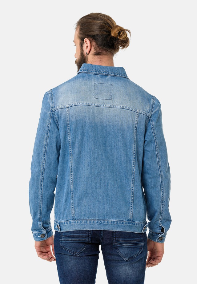 Cipo & Baxx Jeansjacke »CJ289« ohne Kapuze mit Knopfleiste