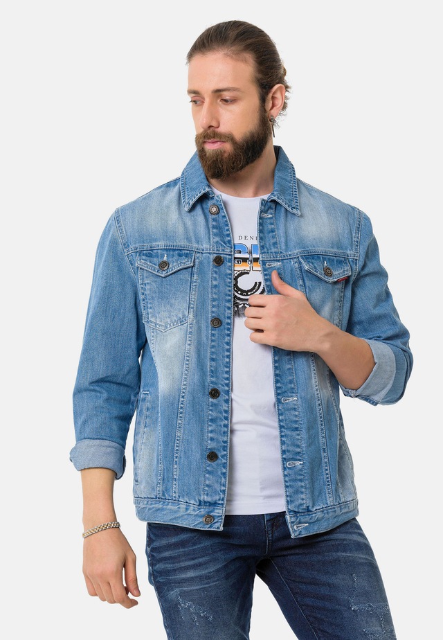 Cipo & Baxx Jeansjacke »CJ289« ohne Kapuze mit Knopfleiste