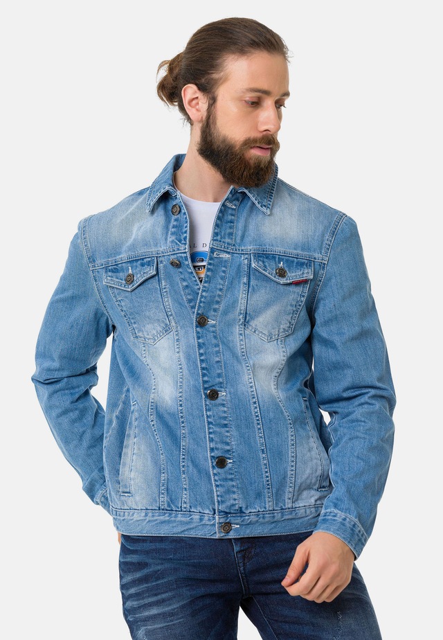 Cipo & Baxx Jeansjacke »CJ289« ohne Kapuze mit Knopfleiste