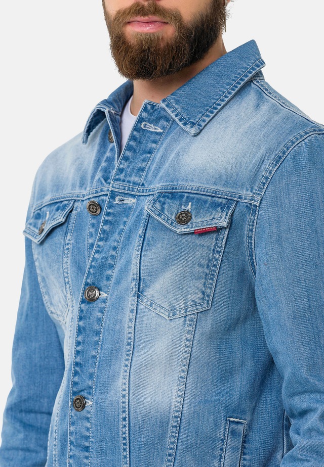 Cipo & Baxx Jeansjacke »CJ289« ohne Kapuze mit Knopfleiste