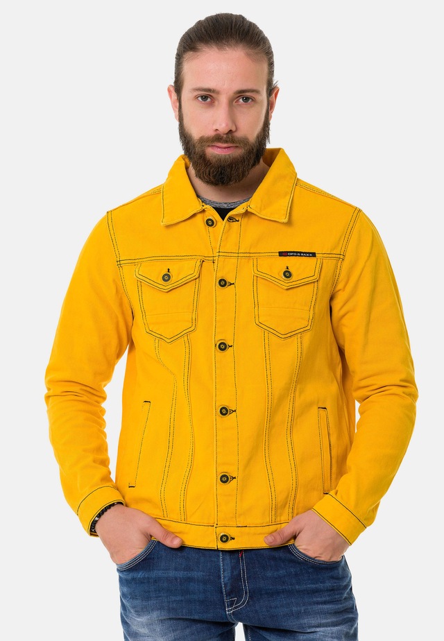 Cipo & Baxx Jeansjacke »CJ289« ohne Kapuze mit Knopfleiste
