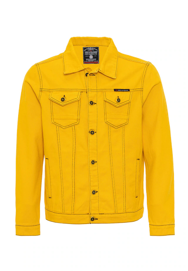 Cipo & Baxx Jeansjacke »CJ289« ohne Kapuze mit Knopfleiste