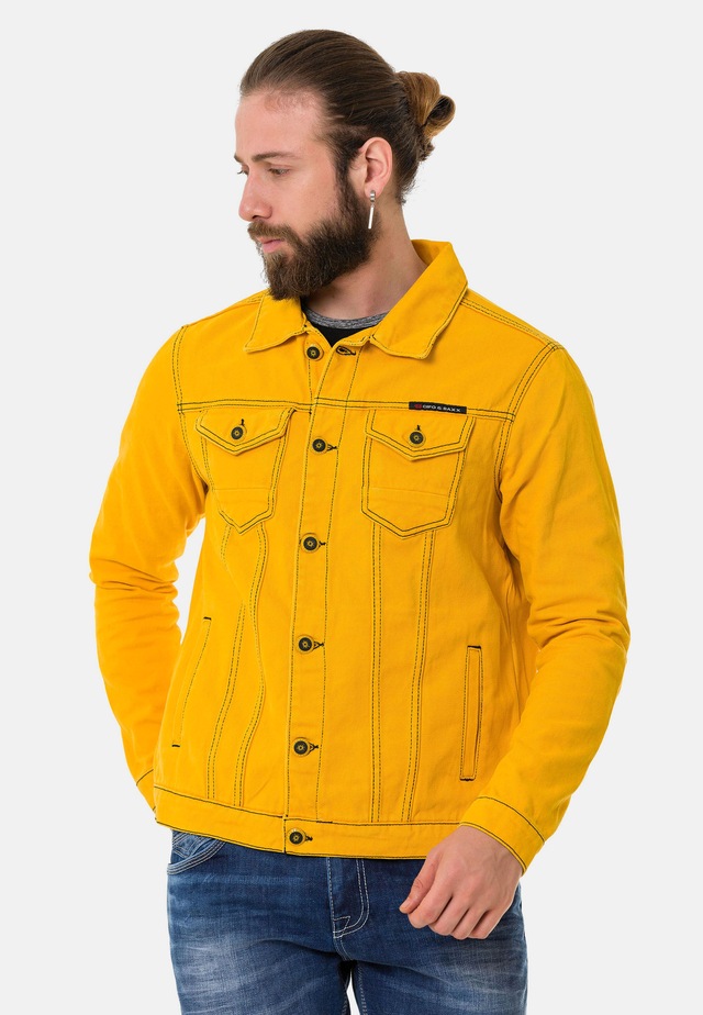 Cipo & Baxx Jeansjacke »CJ289« ohne Kapuze mit Knopfleiste