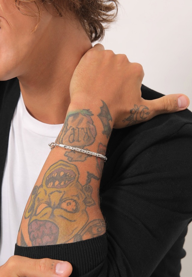 Kuzzoi Armkette »Armband Herren Königskette Robust 925 Silber«