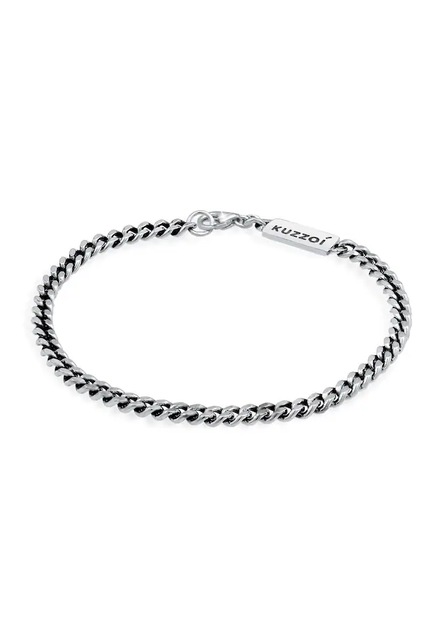 Kuzzoi Armkette »Armband Herren Panzer Massiv 925 Silber«