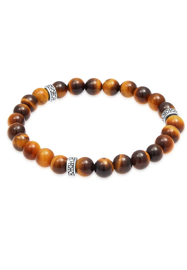 Kuzzoi Armkette »Armband Herren Tiegerauge Braun Vintage 925 Silber«