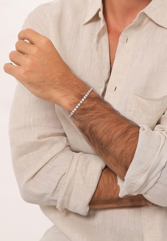 Kuzzoi Armreif »Armband Tennisarmband Zirkonia Weiß 925 Sterling Silber«