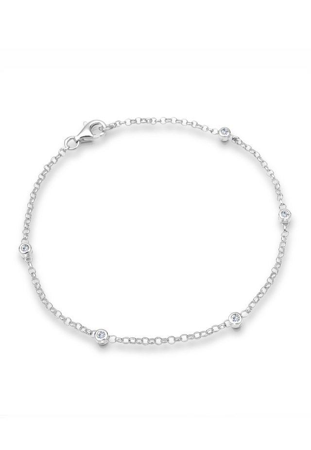 Elli Armkette »Armband Klassisch Basic 925 Silber, mit Kristallen von Swarovski®«
