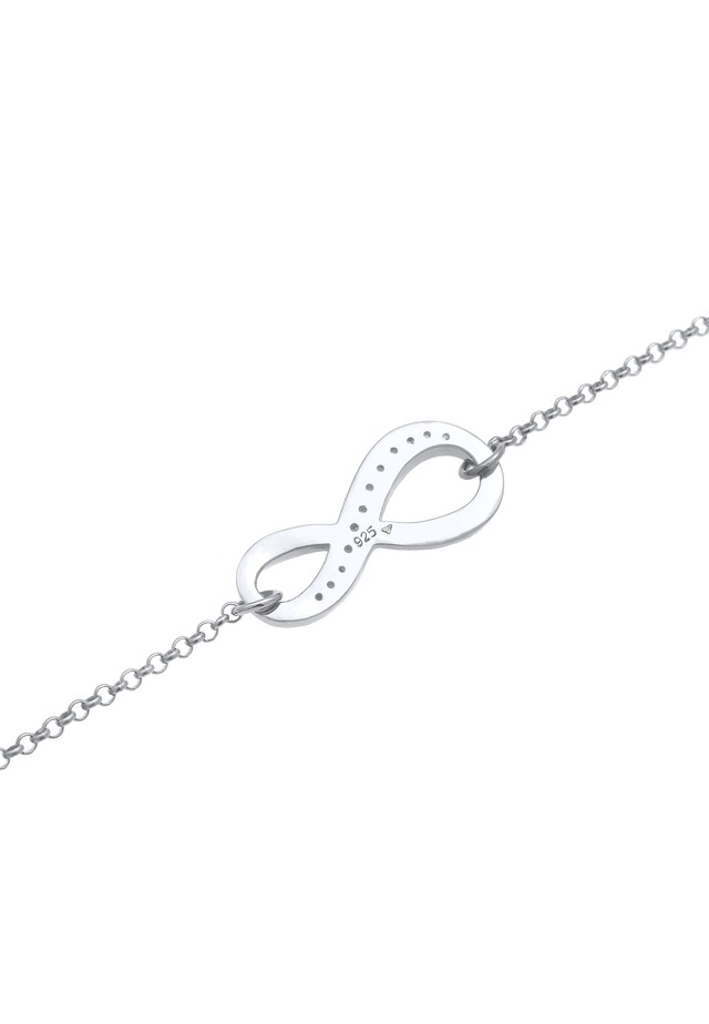Elli Armkette »Armband Infinity/Unendlichkeit mit Zirkonia 925 Silber«