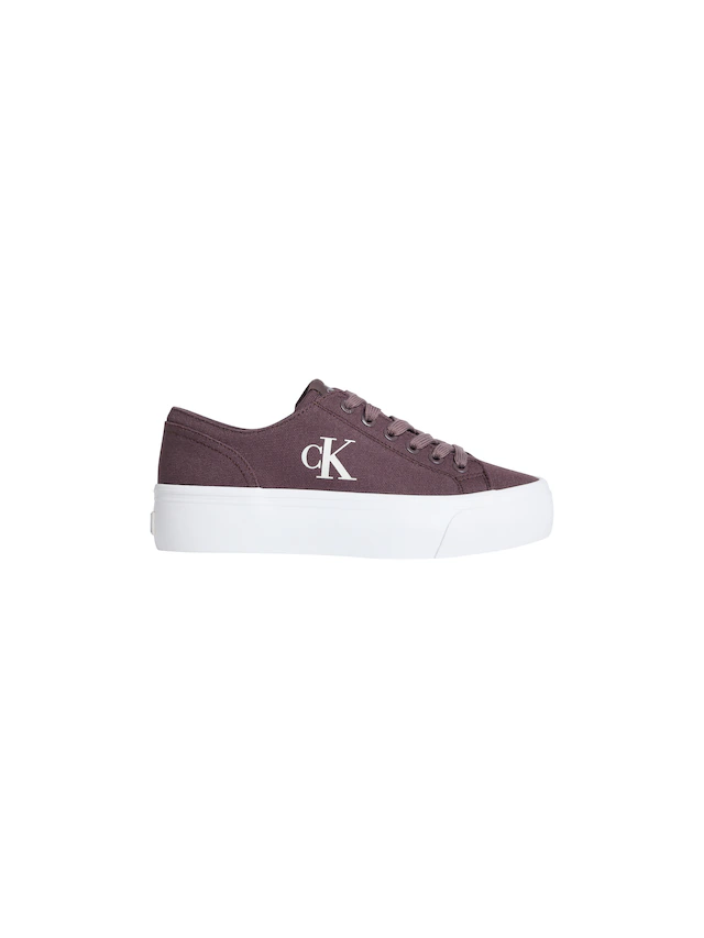 Calvin Klein Jeans Plateausneaker »VULC FLATFORM LOW CV MG« Schnürschuh, Freizeitschuh, Halbschuh mit seitlichem Logo