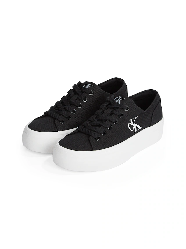 Calvin Klein Jeans Plateausneaker »VULC FLATFORM LOW CV MG« Schnürschuh, Freizeitschuh, Halbschuh mit seitlichem Logo